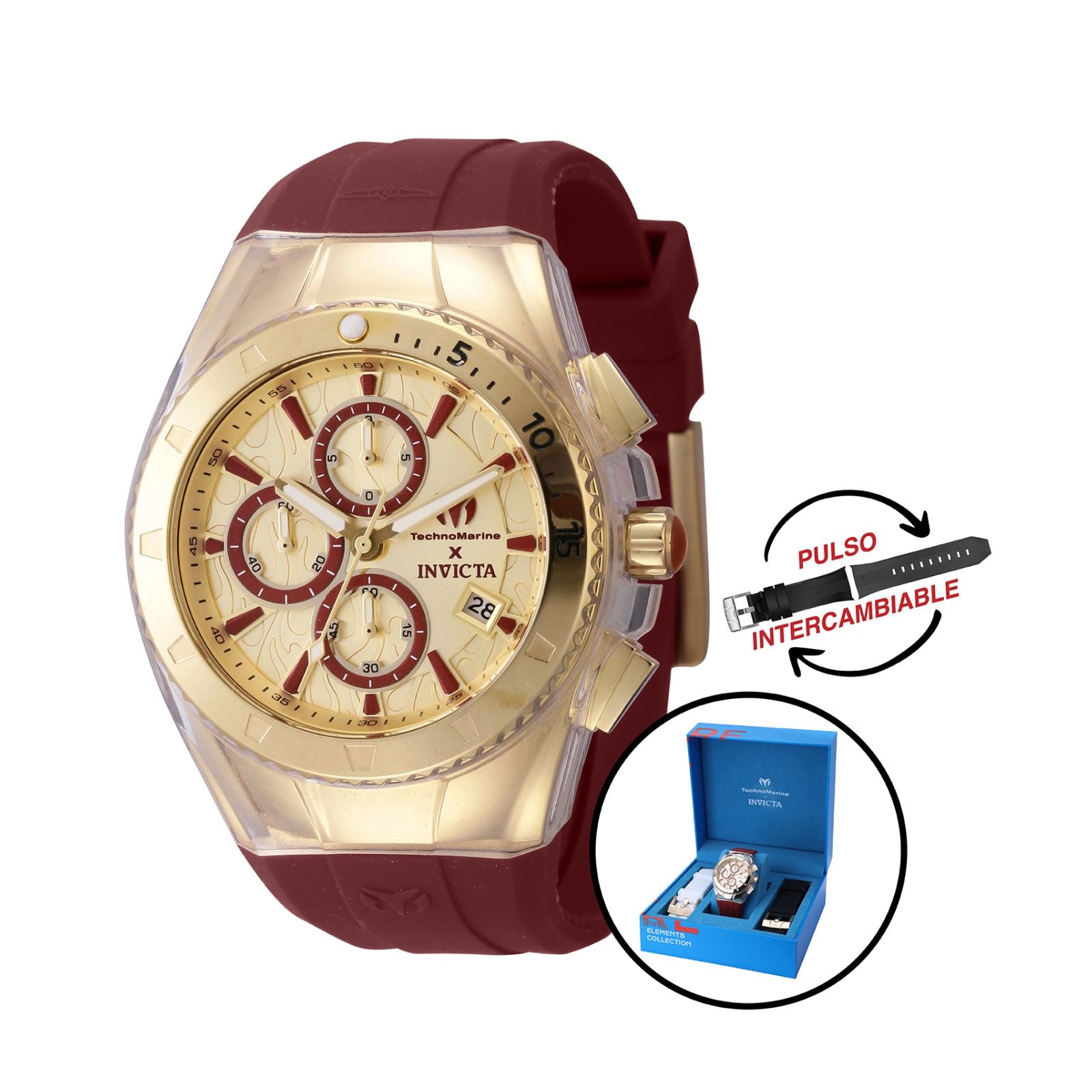 Reloj Technomarine Tm-617001 Color Dorado De Acero Inoxidable Para Hombre